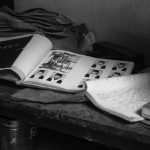 Dusty yearbook in abandoned home