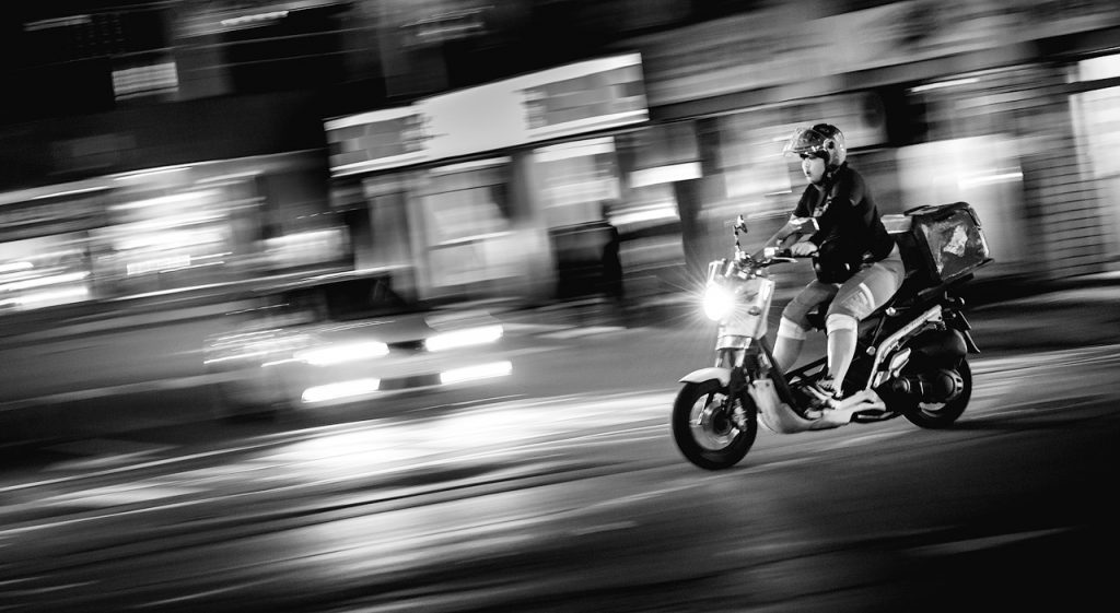 Speeding delivery driver in South Korea