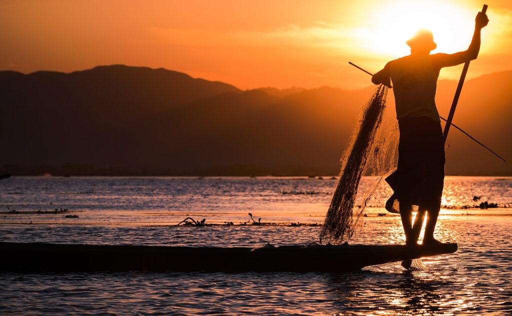 Intha fisherman on Inle Lake, Myanmar